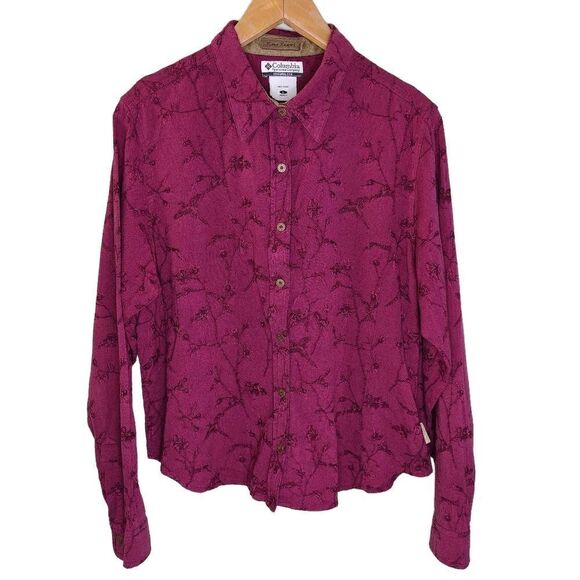 Columbia River Resort Embroidered Long Sleeve Button Down Top - Picture 1 of 10
